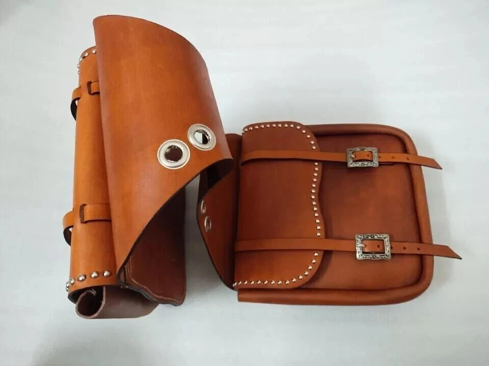 Sac de selle Western Trail Horse Classic en cuir véritable. - Photo 4/4