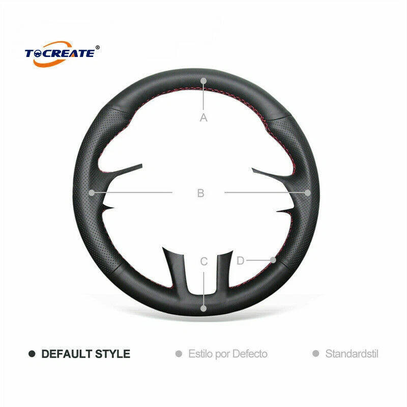 Cubierta de volante de cuero artificial para Volkswagen Touareg 2011-2017 #Q016 Foto 4 de 4