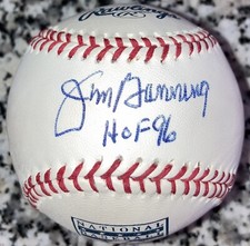 Jim Bunning Auto Signed MLB HOF Logo Baseball w/COA **RARE** Phillies Tigers