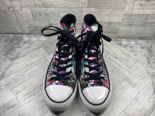 Converse CTAS Sneakers Men 9M Floral High Top Shoes Black Pink Satin Athletic - Picture 6 of 19