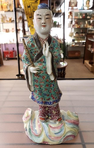 Circa 1920 Chinese Minguo Period Famille Rose Porcelain Scholar Figurine - Picture 6 of 7