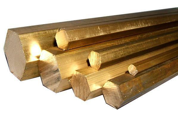 Brass Hexagonal CZ121 - 1.0"" (25.4mm) x 300mm