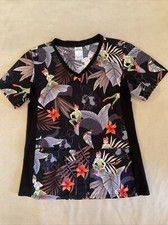 Peter Pan Scrub Top Small Womens Disney Pediatrics Flexibles Sides