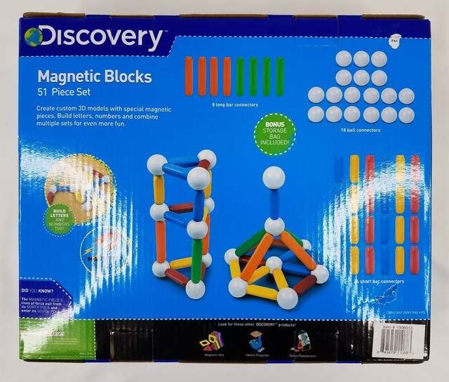 discovery magnetic blocks 51 piece set