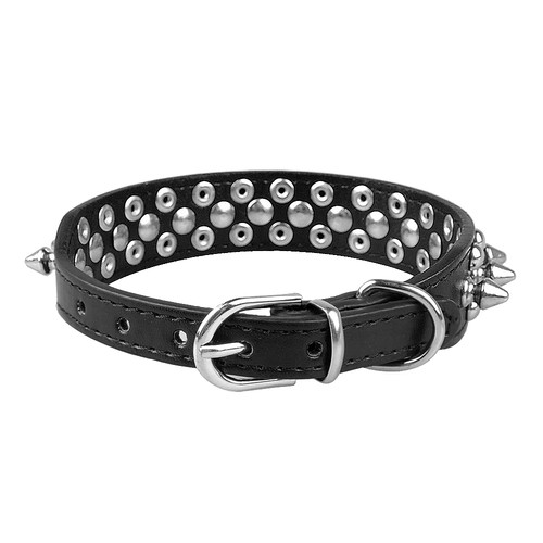 Soft Leather Spiked Studded Pet Dog Collar Rivets Adjustable Puppy Cat Chihuahua - Imagen 14 de 22