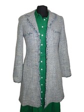 Bcbg Maxazria Womens Light Blue Mixed Wool Silk Blend Jacket Coat Uk 8 Eu 36