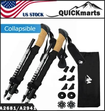 Aluminum Trekking Poles Ultralight Collapsible Walking Hiking Sticks Foldable 