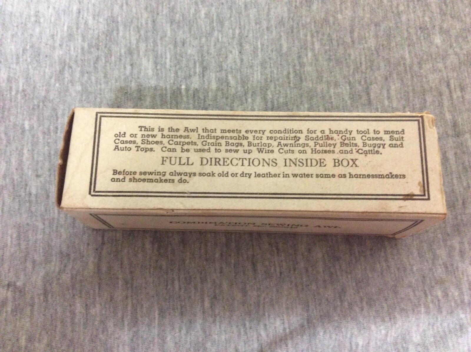 Vintage C. A. Myers Co. Lock Stitch Sewing Awl In Original Box