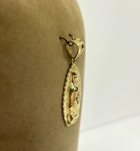 BEAUTIFUL 10k YELLOW GOLD VIRGIN MARY GUADALUPE PENDANT - Picture 4 of 15