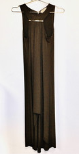Michael Kors Womens Small High Low Maxi Dress Brown Sleeveless Stretch Flowy
