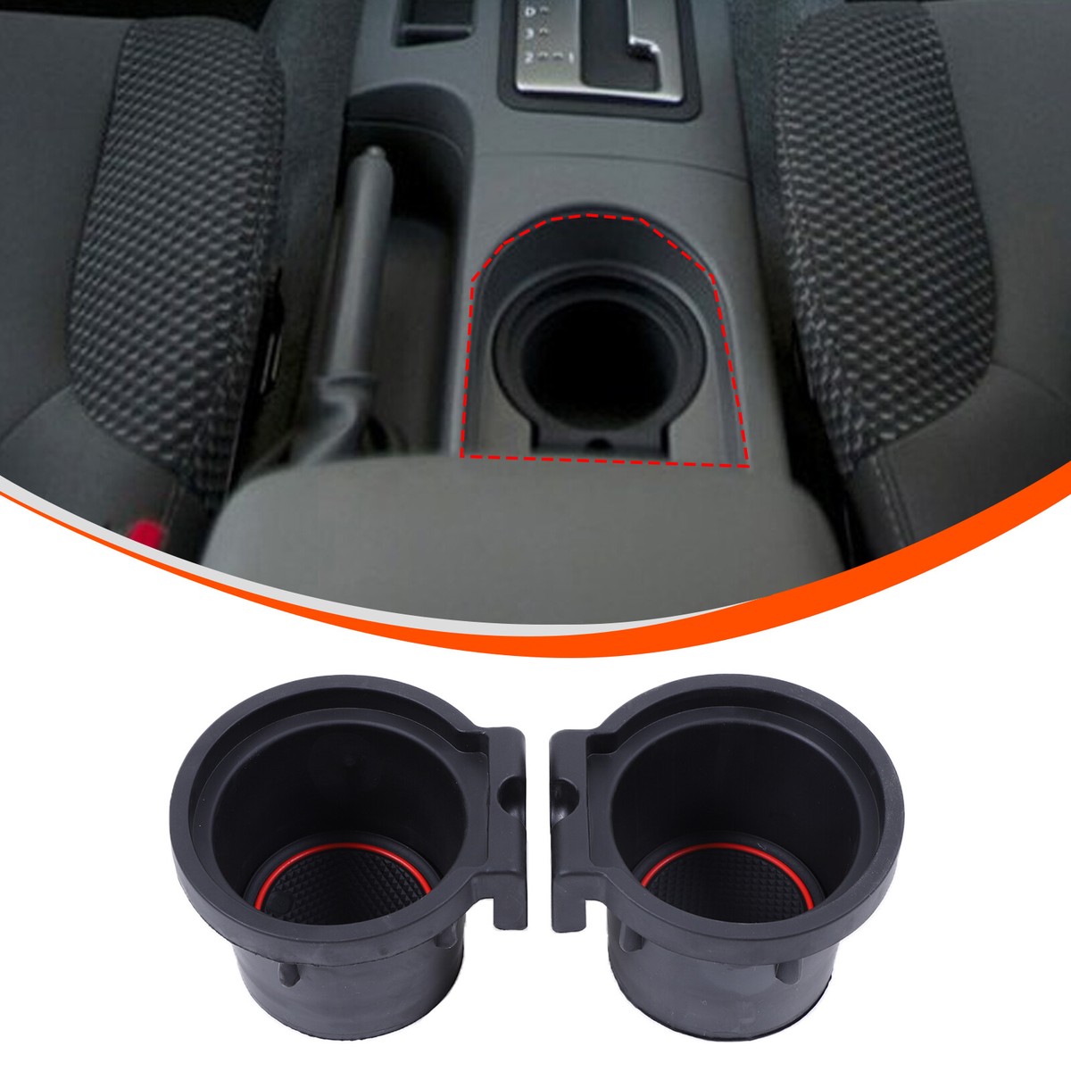 2 14-17 Fits Nissan Frontier Front Center Console Cup Holder