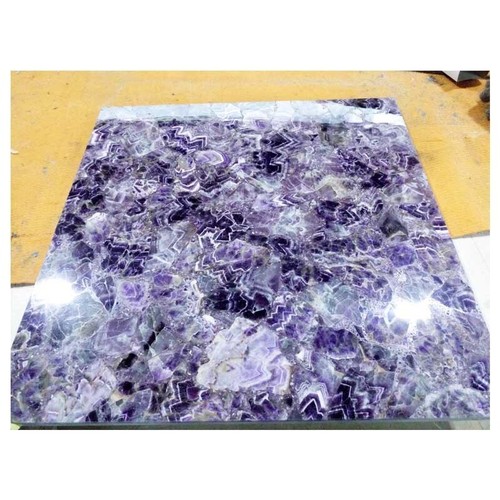 Amethyst Square Table Top, Purple Gemstone Kitchen Top Slab, Coffee Table Decors - Picture 3 of 7