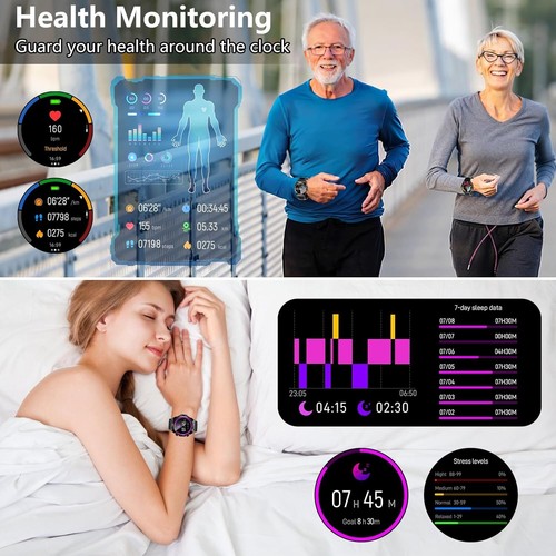 NEW Smart Watch 1.52" HD Fitness Tracker Blood Pressure/Heart Rate Android IOS - Photo 3 sur 9