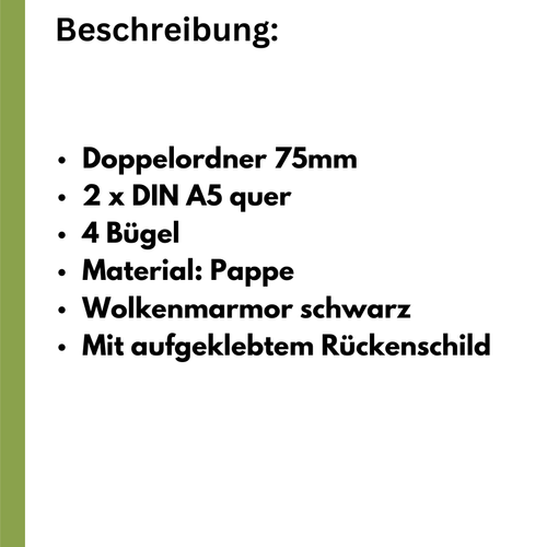 2 x Doppelordner DIN A4 Soennecken 3306 Bankordner 2 x A5 Quer 75 mm Wolkenmarmo - Bild 5 von 6