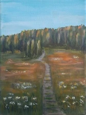 Forest Landscape – 9x7 Original Painting on Canvas, Rural Tree Scene