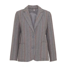 (France) Vintage, 1970s, Herringbone Tweed, Pastel Striping *