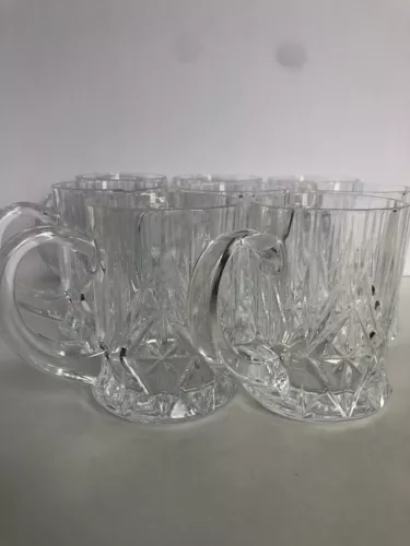 Cristal D Arques Durand Chantilly Taille Beaugency Crystal Coffee Mugs Set of 8