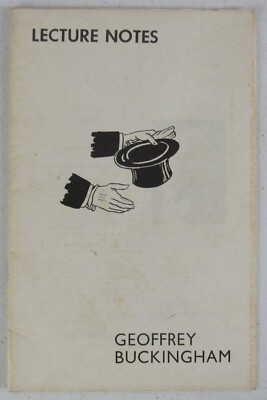 Geoffrey Buckingham Lecture Notes Signed Cards Silks & More Magic Tricks MZ11F