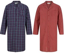 Walker Reid Nightshirt Mens 42" Traditional 100 Woven Cotton Check Sleepshirt