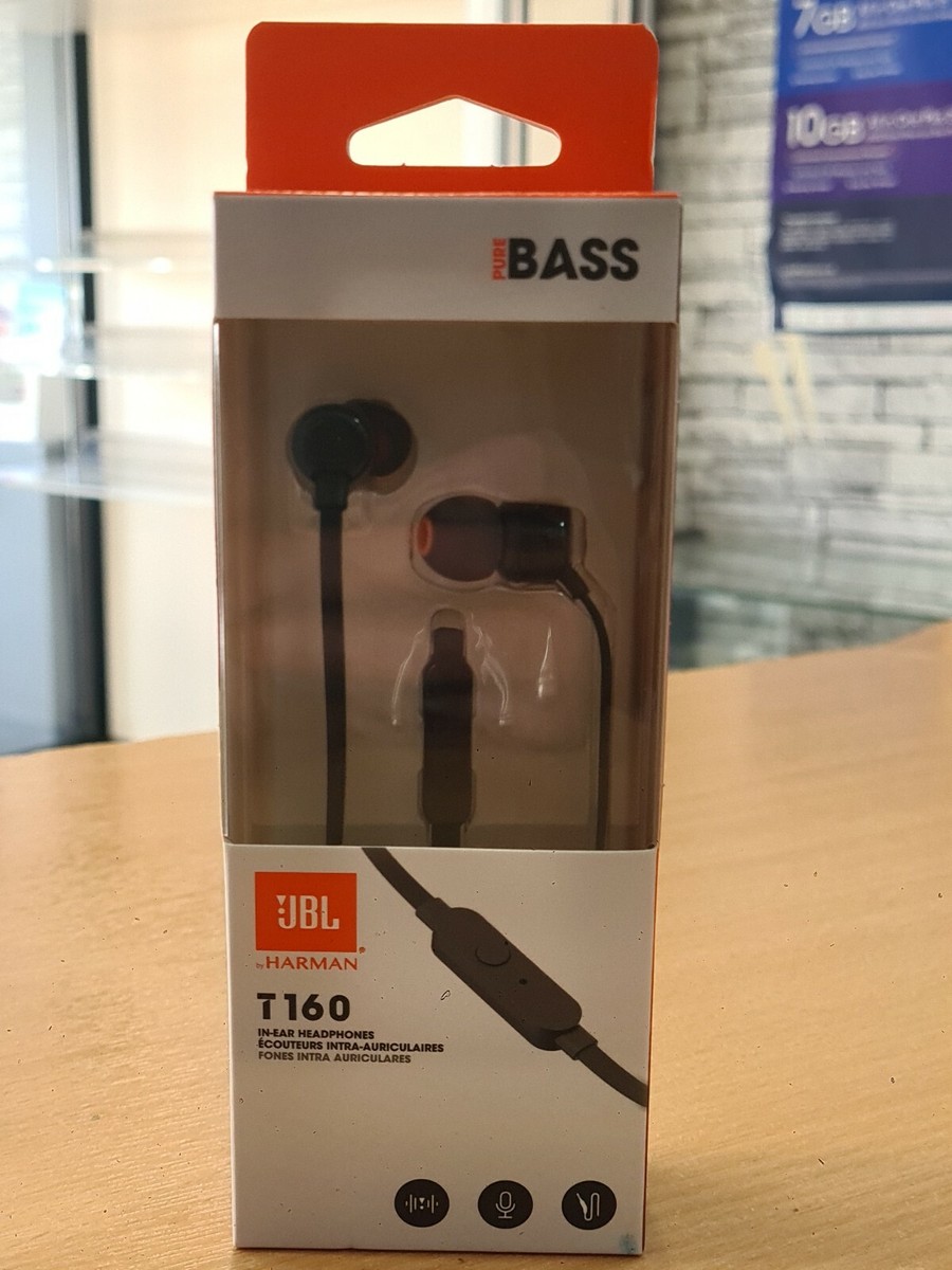 JBL T160 in-Ear Headphones Pure Bass with Mic (Black