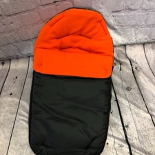 Fleece Lined Car Seat Footmuff Liner Black and Orange