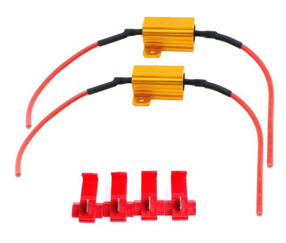 2x Resistenze per Led auto e moto 21W 4 morsetti, Resistenza led 25 W per LUCI D