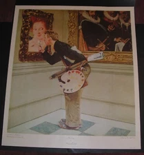 Norman Rockwell "The Critic" Vintage Collotype Art Print Art History Museum