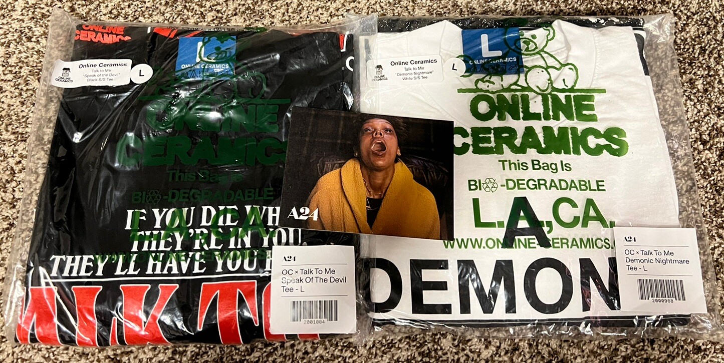 Online Ceramics A24 Talk To Me Oversized Tee | 2-Pack Horror Movie Shirts-image