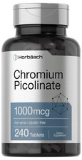 Chromium Picolinate 1000mcg  240 Tablets  Vegetarian  Non-GMO  by Horbaach