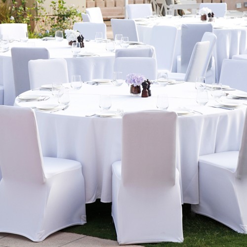 Spandex Silla Fundas para Plegable Blanco Elástico Banquete Decoración de Boda - Imagen 12 de 13