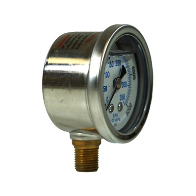 Liquid Filled Lower Mount Pressure Gauge with 1.5'' Dial, 0-5000PSI, 1/8''Male NPT