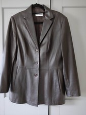 Gerry Weber Women's Finest Leather Brown Jacket Size 16