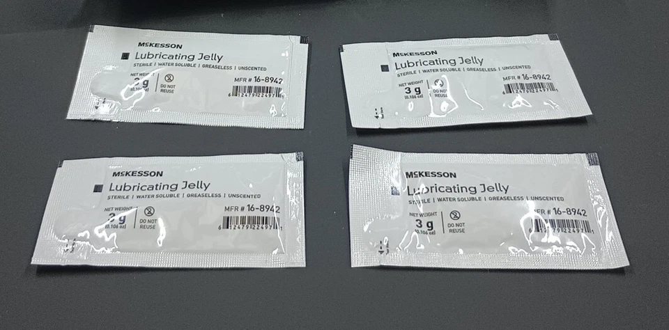 Lote de trabajo de 400+ unidades de gelatina lubricante estéril McKesson 16-8942 caducidad 2025-2027 Foto 2 de 4