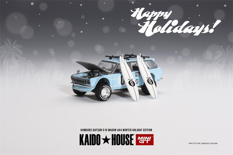 Figurine Mini GT Datsun 510 Wagon Kaido House - Échelle 1:64 - Bleu - Avec Boîte