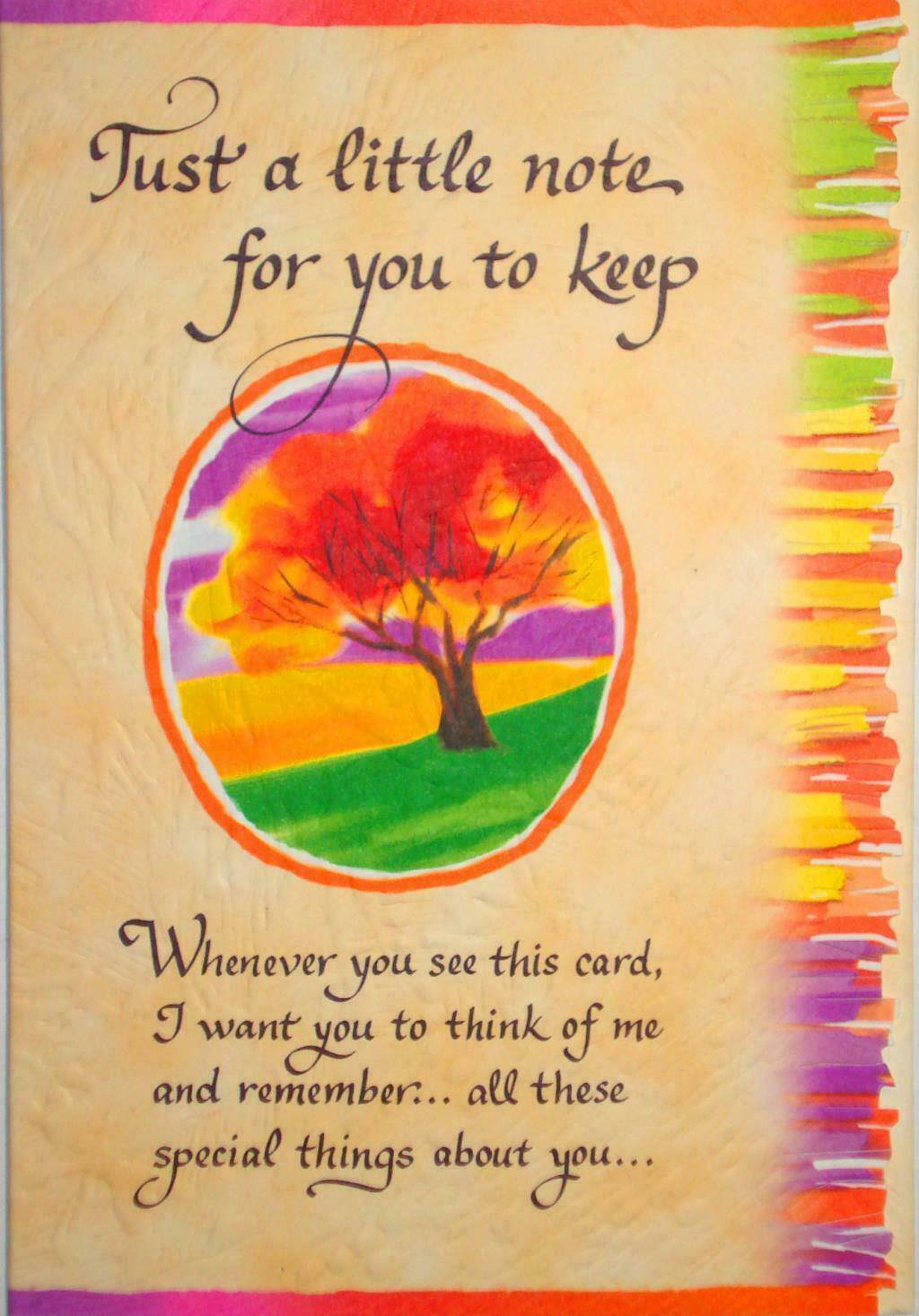 Blue Mountain Inspirational Card : Just A Little Note For You To Keep