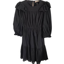 Universal Thread NWT Women's Long Sleeve Ruffle Dress in Black Size XS