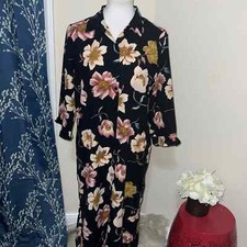 NEW Lulus Mary Anne Black Floral Print Midi Shirt Dress sz M Medium Button Front
