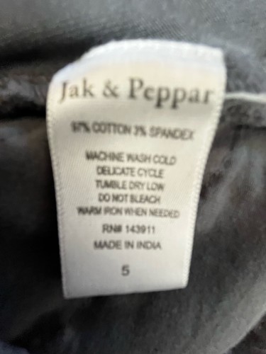 Jak Peppar Girls Size 5 Long Dark Gray Layered Skirt Stretch Waist Cotton - Picture 5 of 5