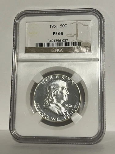 1961 PROOF Franklin Silver Half Dollar NGC PF-68
