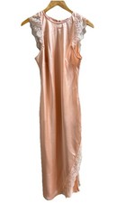 Womens Peach Orange Silky Lace Maxi Dress Future Collective Small NEW