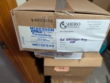 Box of 10 Rolls of 25 Infectious Waste Bags McKesson 30 - 33 gallon Red