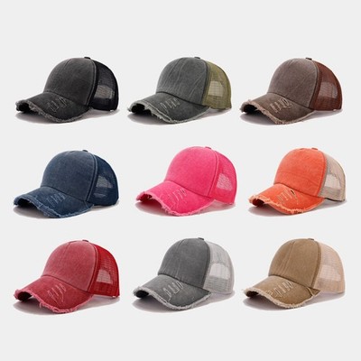 Männer Frauen Gewaschene Mesh Trucker Mütze Vintage Baseballmütze Hysteresenhüte