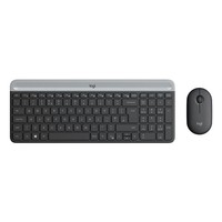 Logitech Slim Combo M Kabellos Tastatur, Maus-Set Belgisch, Azerty Graphit