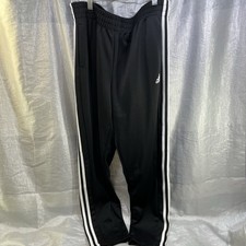 ADIDAS Jogger Track Pants Black White Stripes Elastic Waist Zip Ankle Women's XL