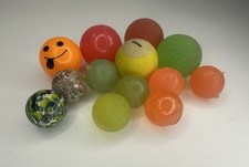 13 Bouncy Balls Vintage Various Styles  Colors / Lot