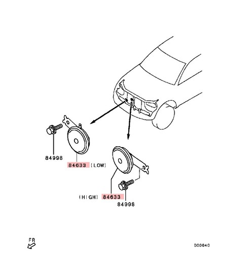 HIGH AND LOW TONE HORN FOR MITSUBISHI L200 KB4T Series 4 2.5 DiD - Picture 3 of 8