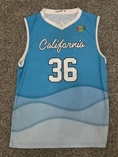 Slunks California Boys Blue Volleyball Game Jersey #38 Size Mens Medium