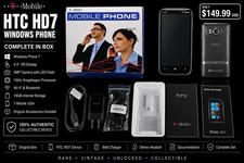 HTC HD7 T-Mobile Windows Phone 7 Open Box Complete Set Rare Vintage Smartphone