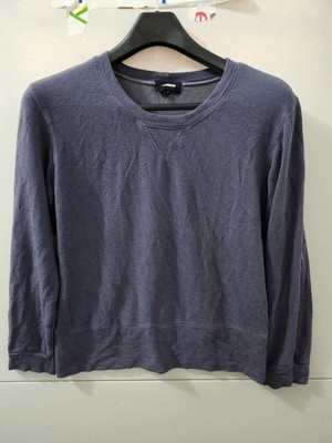 Monrow Top Womens S Blue Texture Wide Boxy Relax Sweatshirt Soft Comfy Solid USA