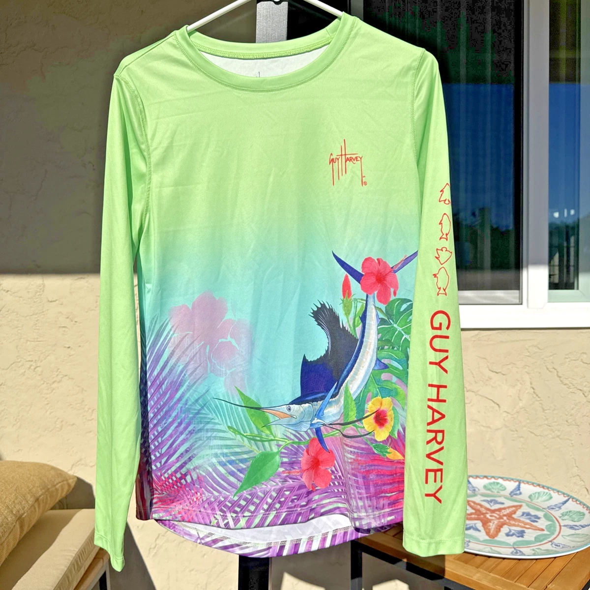 Chemise Pêche Femme Guy Harvey Turtles Meadow Tech - UPF 30 - XL - Manches Longues